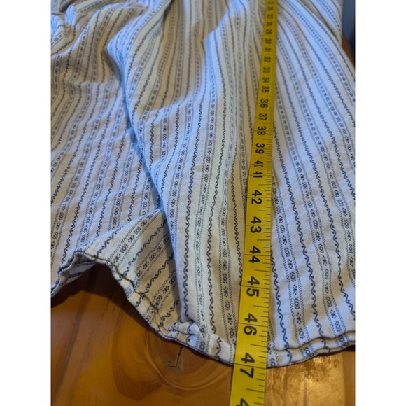 VTG LL BEAN Women XL Pet. Blue Dobby Stripe Pintuck Prairie Cottage Nightgown - Picture 8 of 9